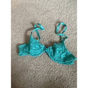 Aerie Day to Play Bra Lace Teal Blue Green Size 32 A